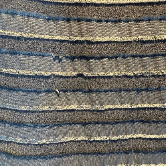 loft blouse women's Square Neck Blouse Gray small some intentional fraying - Picture 7 of 9